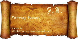 Forray Manon névjegykártya
